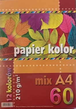 Papier Kolor A4/60 210g Mix - Hurtownia Zabawek Poznań