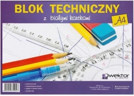 Blok Techniczny A4 Biały<br>opakowanie Zbiorcze 10 Szt - Hurtownia Zabawek Poznań