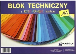 Blok Techniczny A4 Kolor<br>opakowanie Zbiorcze 10 Szt - Hurtownia Zabawek Poznań