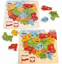Drewno Mapa Polski Puzzle - Hurtownia Zabawek Poznań