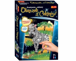 Cekinowy Obrazek Zebra - Hurtownia Zabawek Poznań